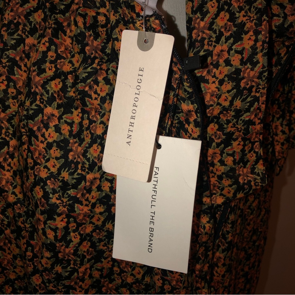 NWT Faithfull the Brand Romilla Linen from Anthropologie Floral Midi Dress,Sz-6 - Picture 11 of 13